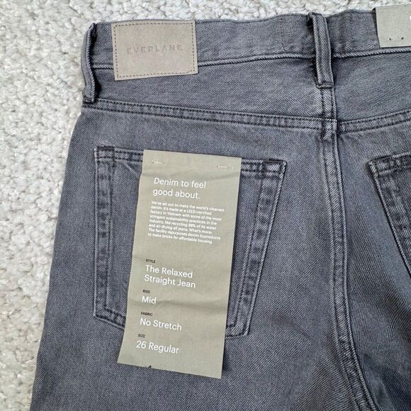 Everlane The Relaxed Straight Jean Organic Cotton Gray 26 NEW - Picture 9 of 13